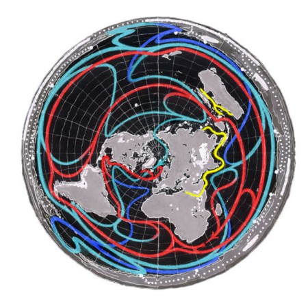 Earth's Ocean Currents with North Pole at Center